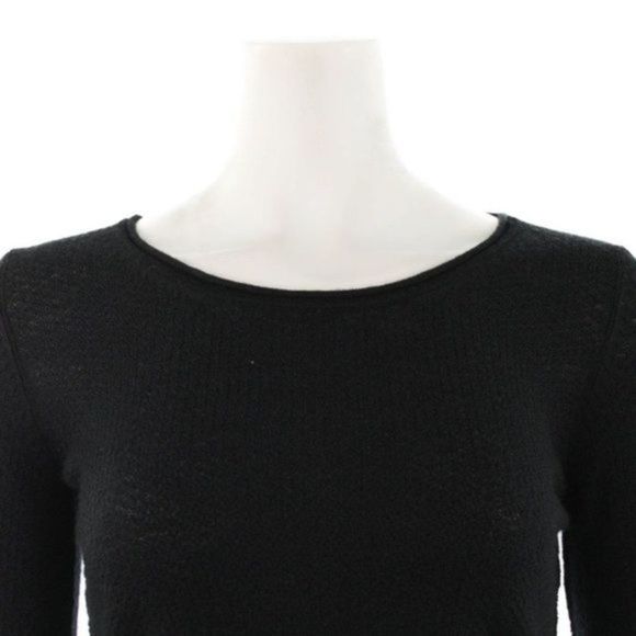K.A.7 Black Wool Long Sleeve Textured Sweater Size S New - Picture 4 of 6